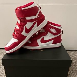 Men’s Jordan 1 FlyEase Cardinal red, new and unworn with original box